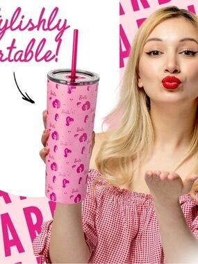 Dragon Glassware Pink & Clear Reusable Straws Set